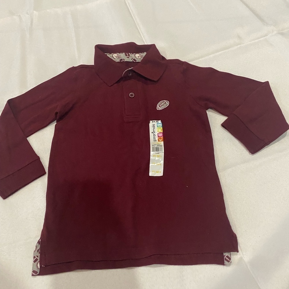 GARANIMAL boy 3T lone sleeve maroon polo top 
NWT